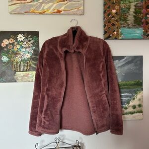 Women's Cozy Fleece Jacket - mauve